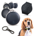 NIJITAG Pet Tracker with Paw Print Leather Case