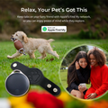 NIJITAG Pet Tracker with Paw Print Leather Case